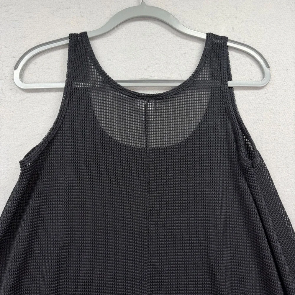 Jordan Taylor Mesh Swim Cover Womens L Black A-Line Scoop Neck Sheer Tank Dress